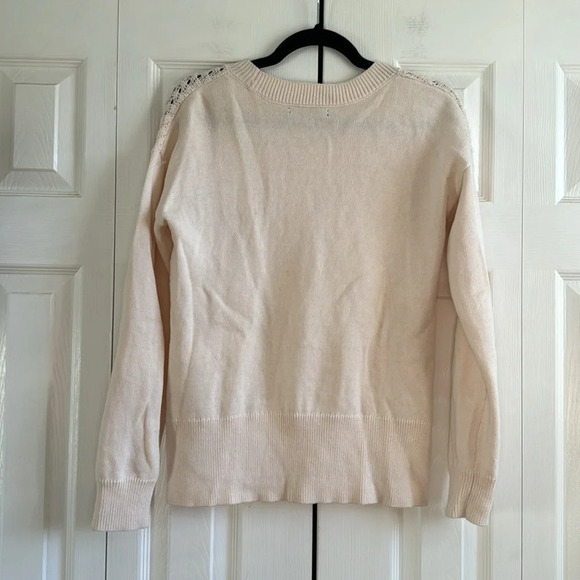 Banana Republic Factory | Waffle Knit Front | Split Hem | Cream Sweater | size S - Picture 6 of 6